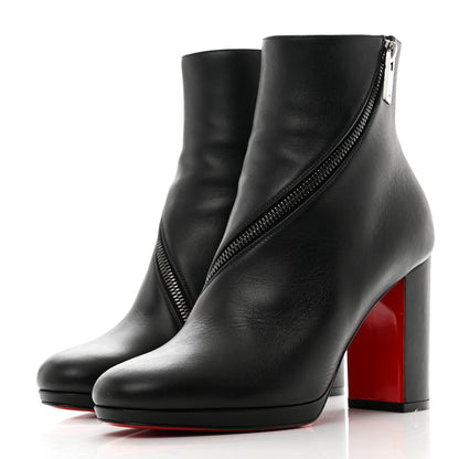 Christian Louboutin Calfskin Birgitta 100 Zip Around Ankle Bootie 37 Black 3 of 7