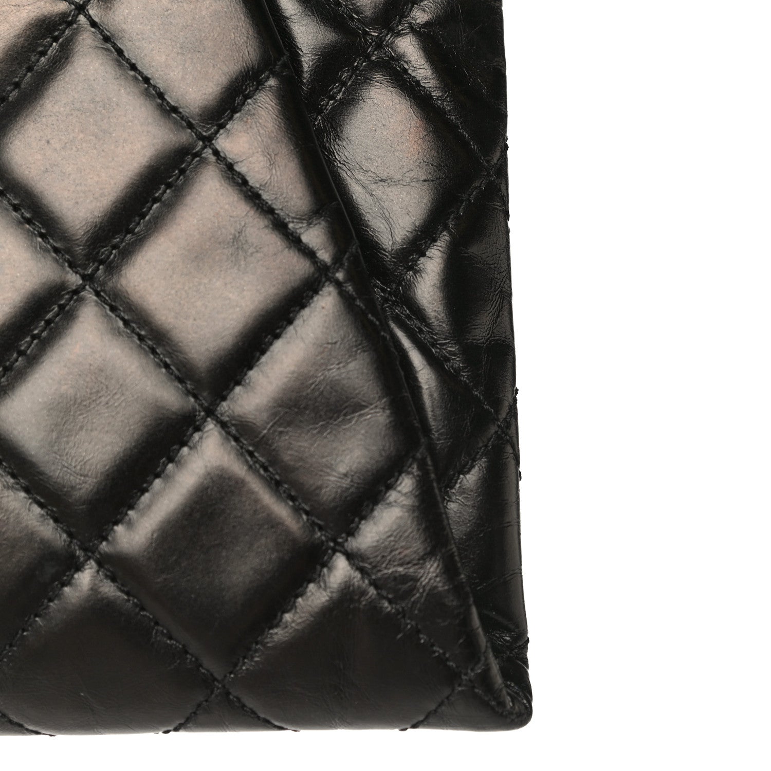 Chanel Aged Calfskin Quilted Zip Clutch Black 21 of 22