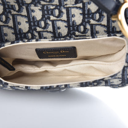 Christian Dior Oblique Mini Saddle Bag Blue 5 of 7