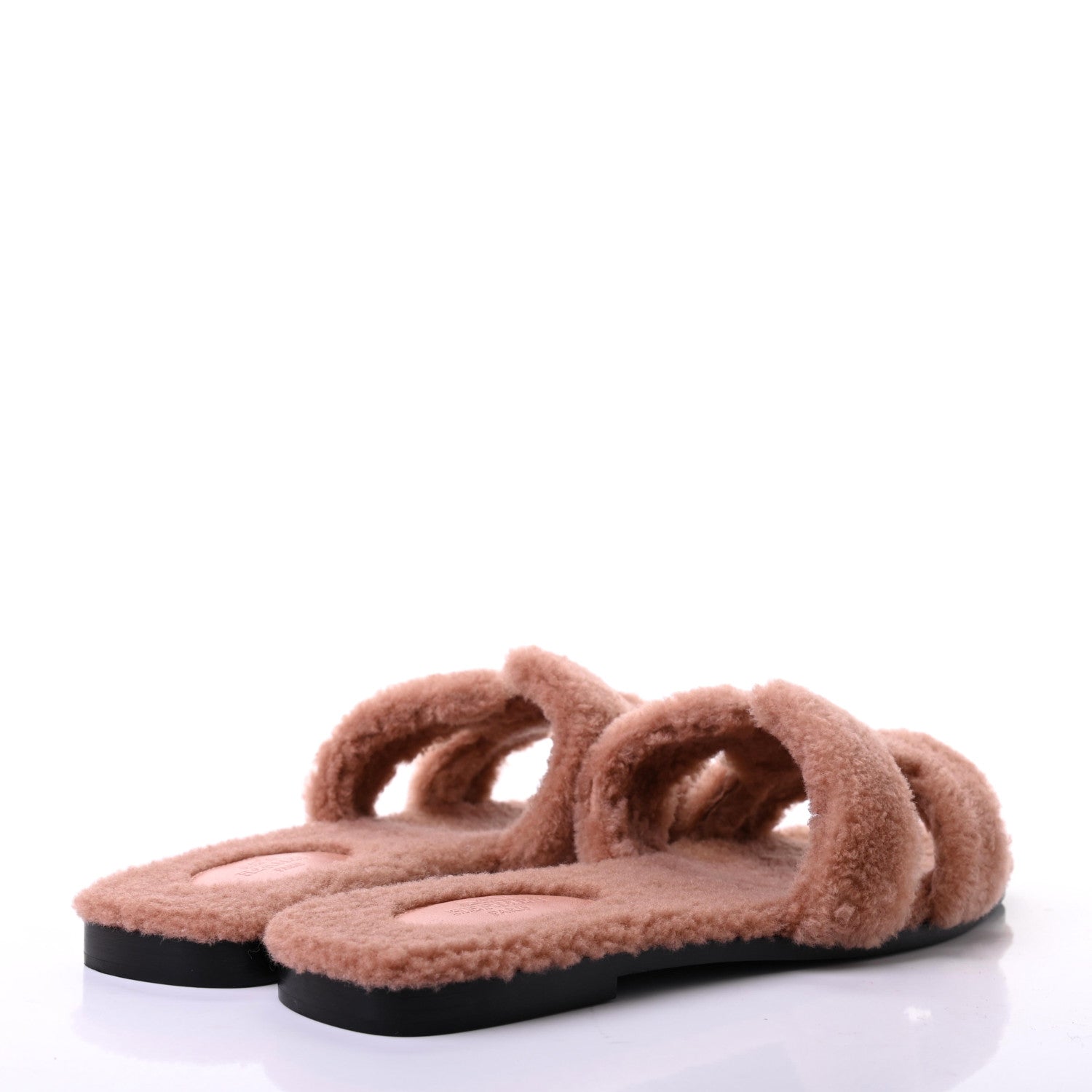 Hermes Woolskin Oran Sandals 39.5 Rose Aube 4 of 8
