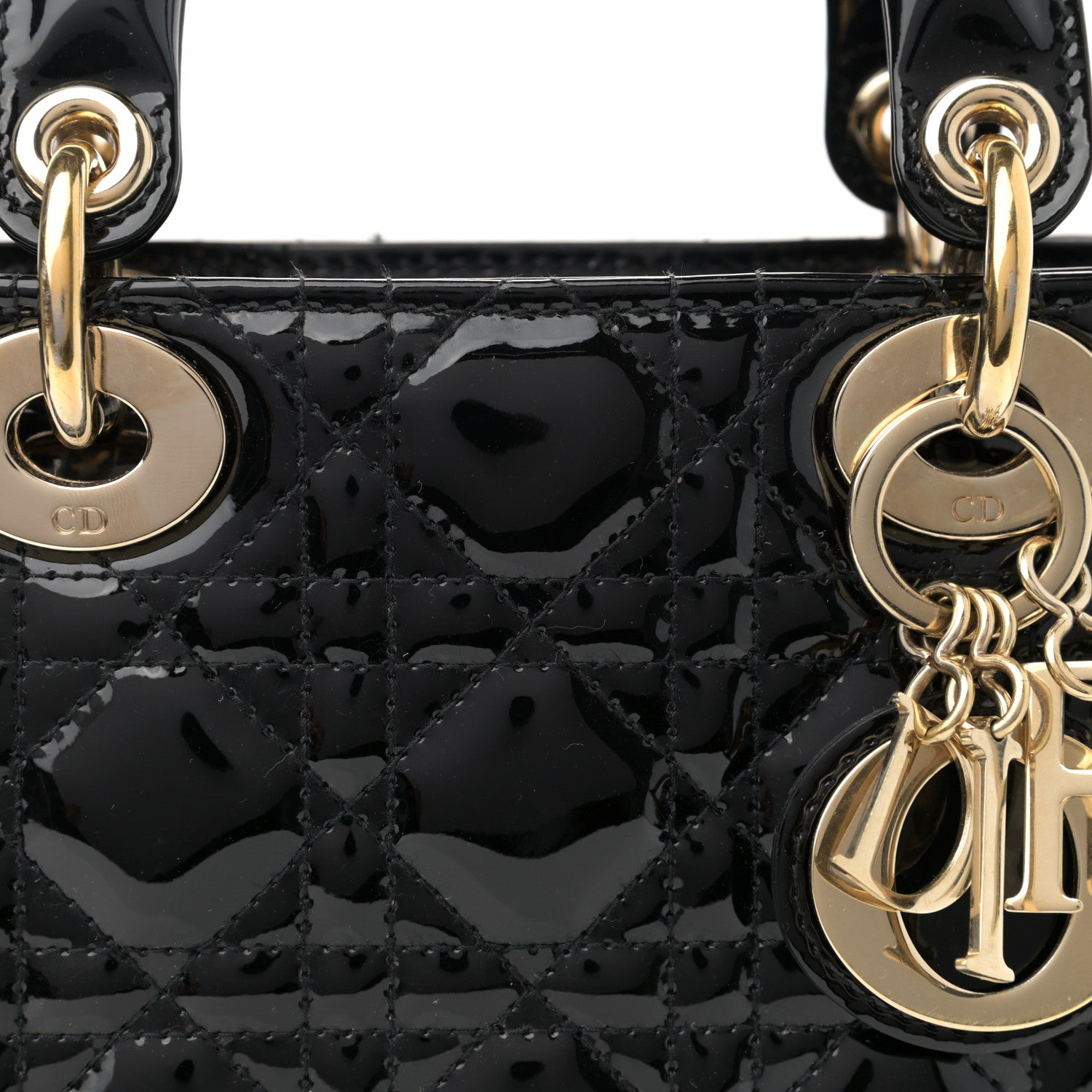 Christian Dior Patent Cannage Mini Lady Dior Black 8 of 12