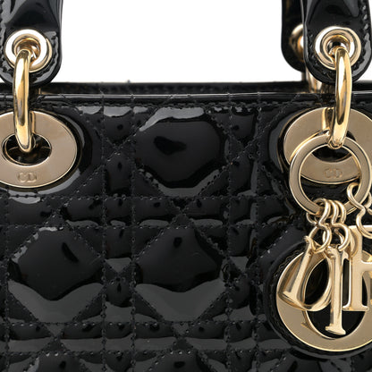 Christian Dior Patent Cannage Mini Lady Dior Black 8 of 12