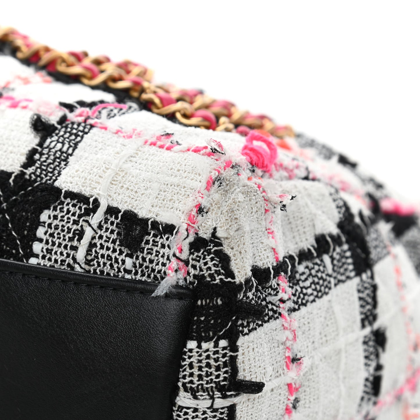 Tweed Calfskin Signe Hobo Coral White Black
