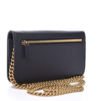 Balenciaga Grained Calfskin BB Phone Holder Wallet On Chain Black 3 of 8