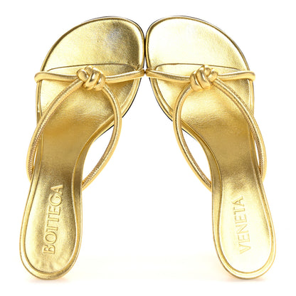 Bottega Veneta Metallic Nappa Blink Knot Mule Sandals 39 Gold 2 of 11