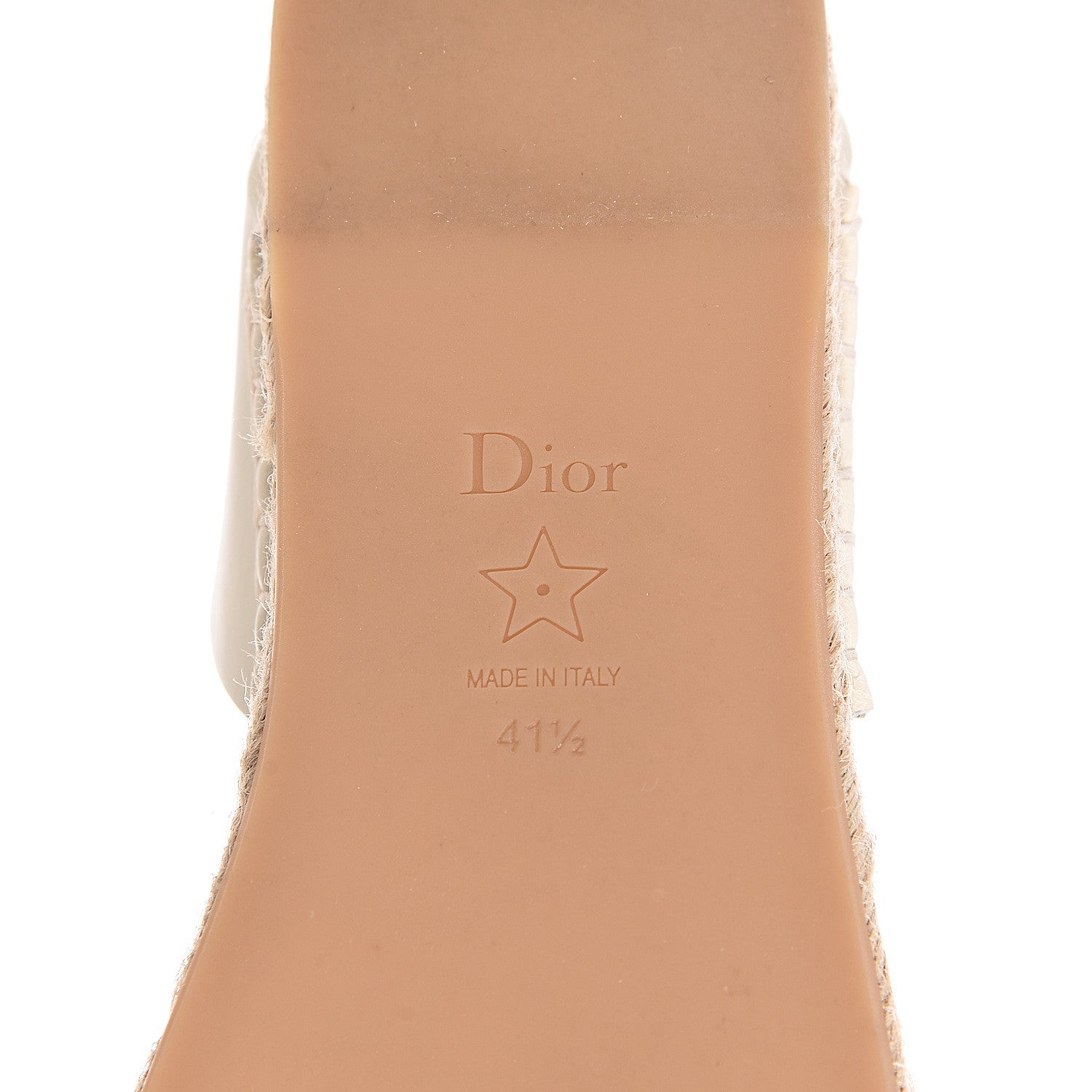 Christian Dior Calfskin Nicely-D Ankle Tie Espadrilles Flats 41.5 Off White 8 of 9