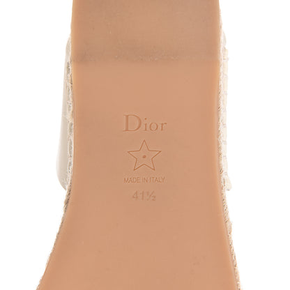 Christian Dior Calfskin Nicely-D Ankle Tie Espadrilles Flats 41.5 Off White 8 of 9