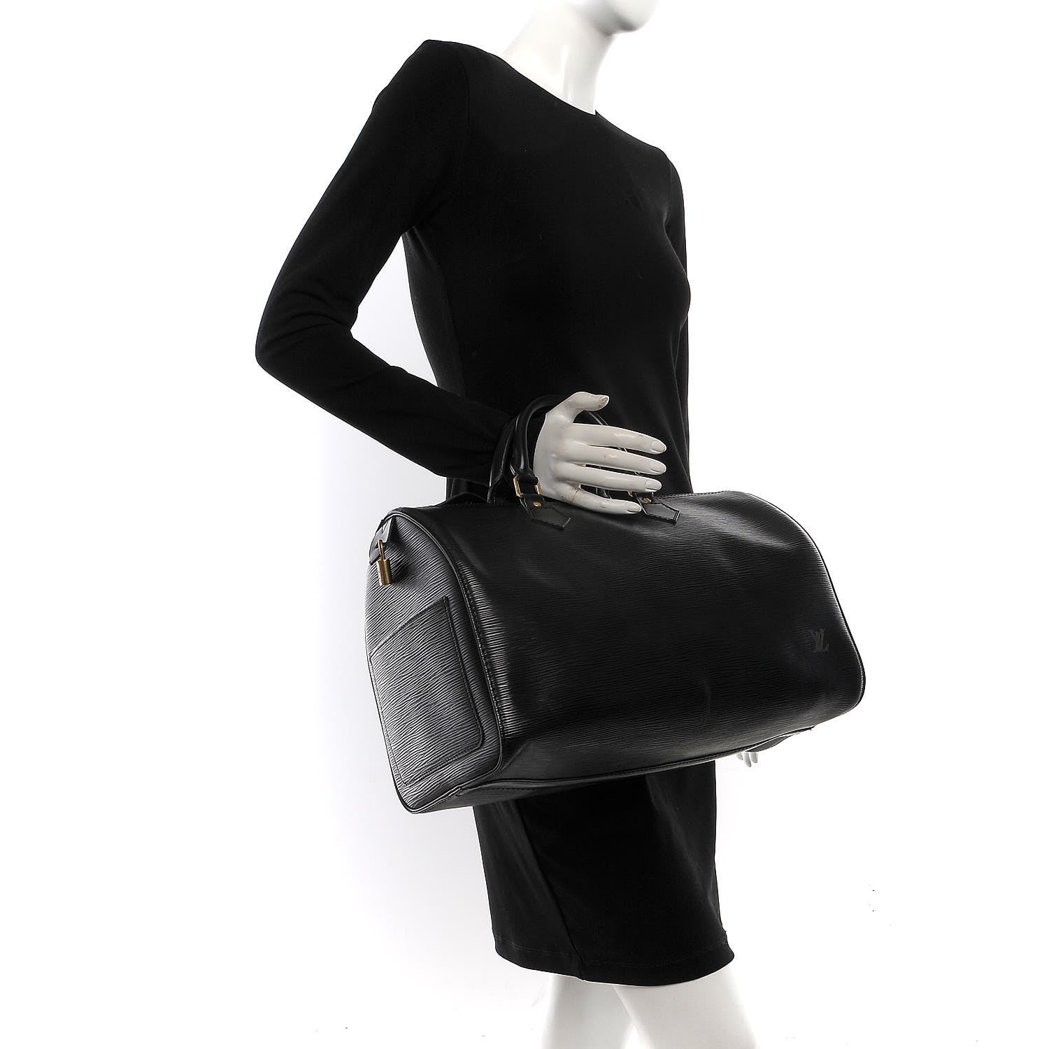 Louis Vuitton Epi Speedy 35 Black 2 of 9