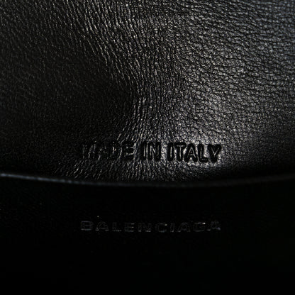 Balenciaga Shiny Calfskin Monochrome Crocodile Embossed Hourglass Top Handle Bag Mini Black 6 of 10