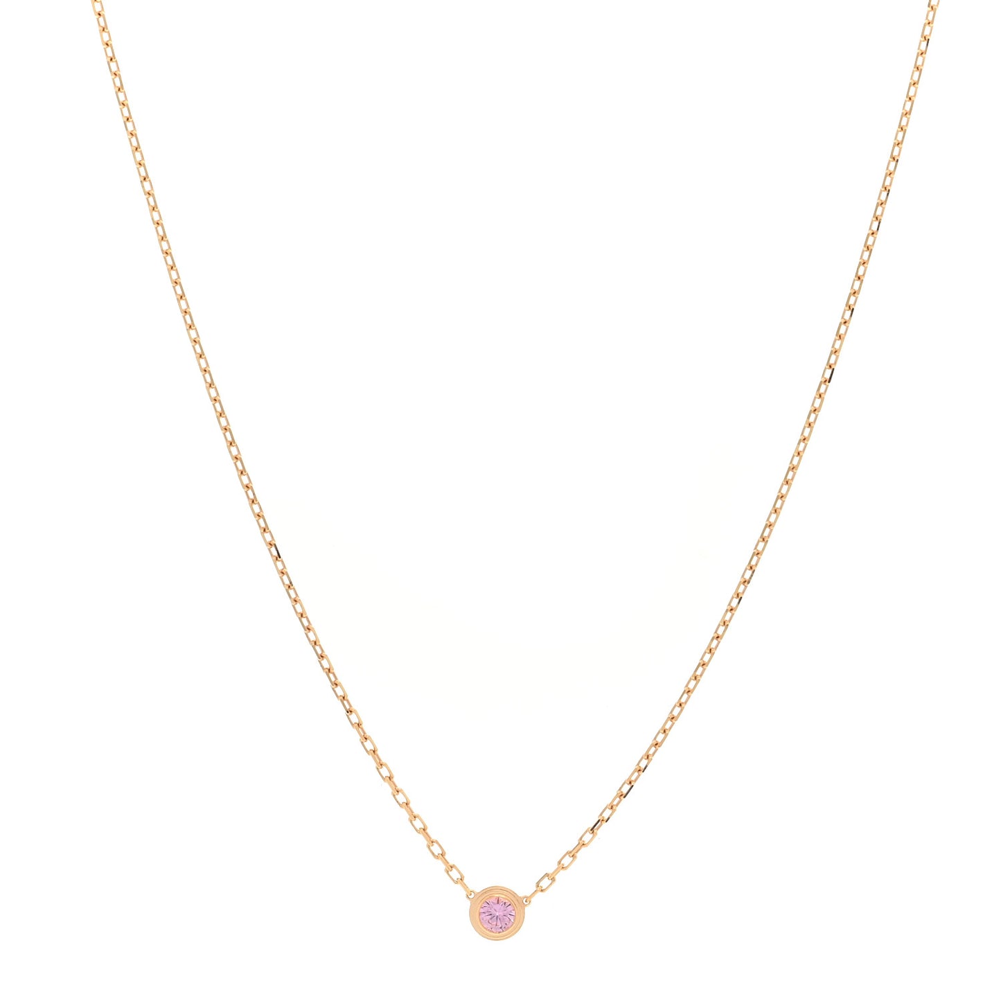 18K Pink Gold Pink Sapphire D'Amour Pendant Necklace