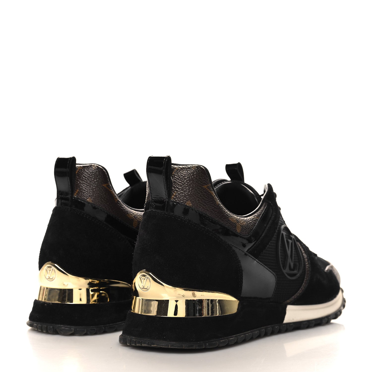 Louis Vuitton Suede Monogram Run Away Sneakers 37 Black 5 of 9