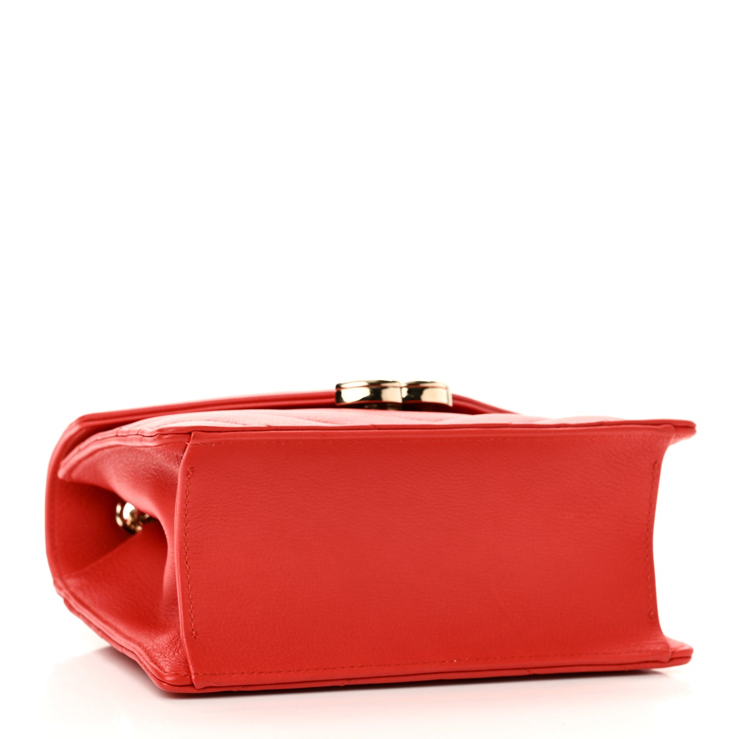 Calfskin Quilted Chevron Small Envelope Flap Red