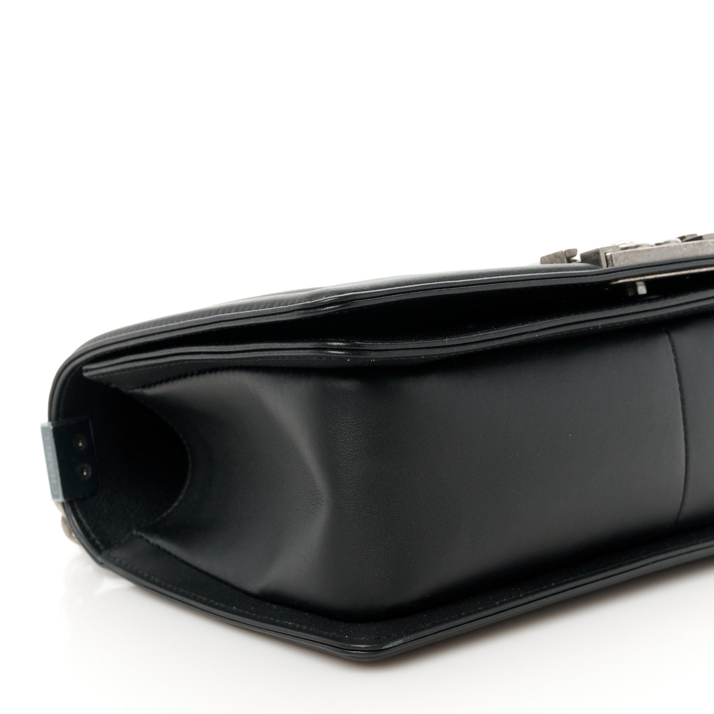 Calfskin Chevron Quilted Medium Boy Flap Black