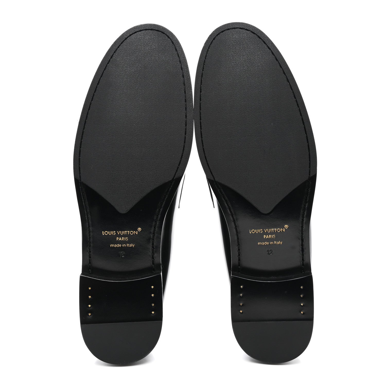 Louis Vuitton Calfskin Monogram Eclipse Mens Major Loafers 12 Black 5 of 9