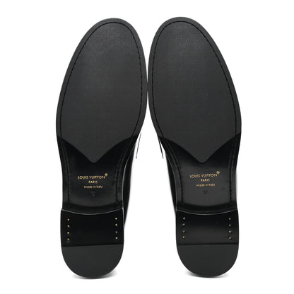 Louis Vuitton Calfskin Monogram Eclipse Mens Major Loafers 12 Black 5 of 9
