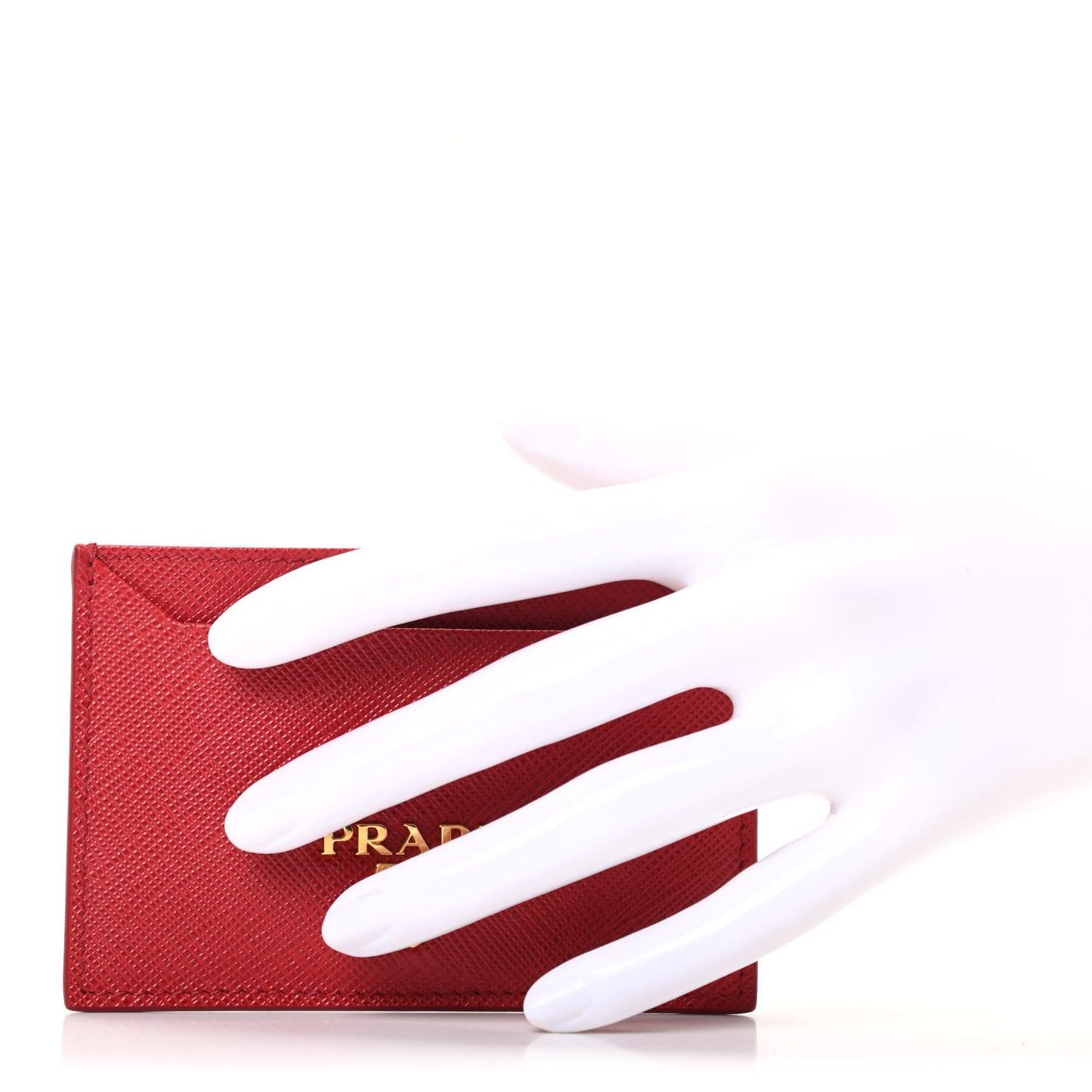 Saffiano Metal Card Case Fuoco
