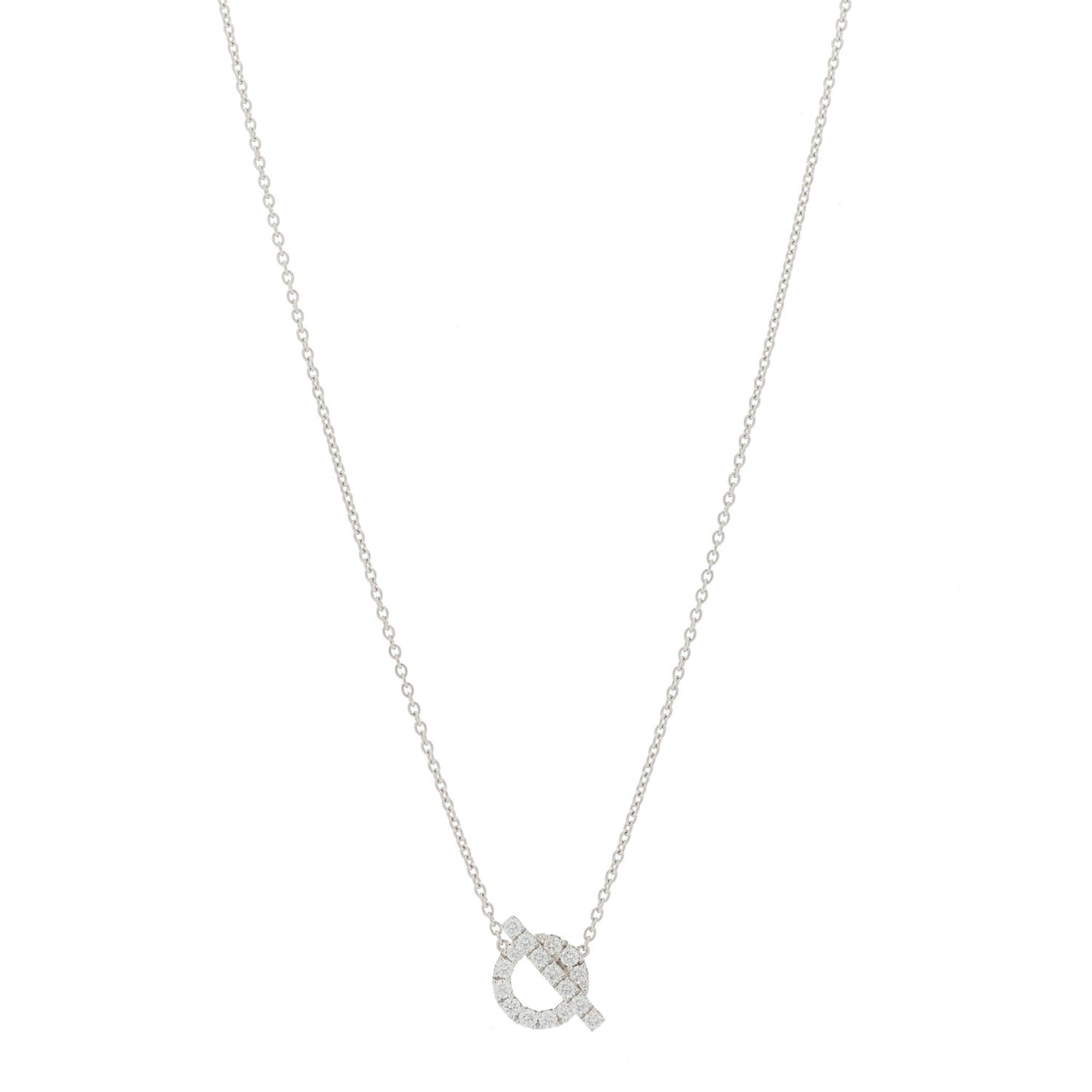 18K White Gold Diamond Finesse Pendant Necklace