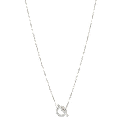 Hermes 18K White Gold Diamond Finesse Pendant Necklace 1 of 5