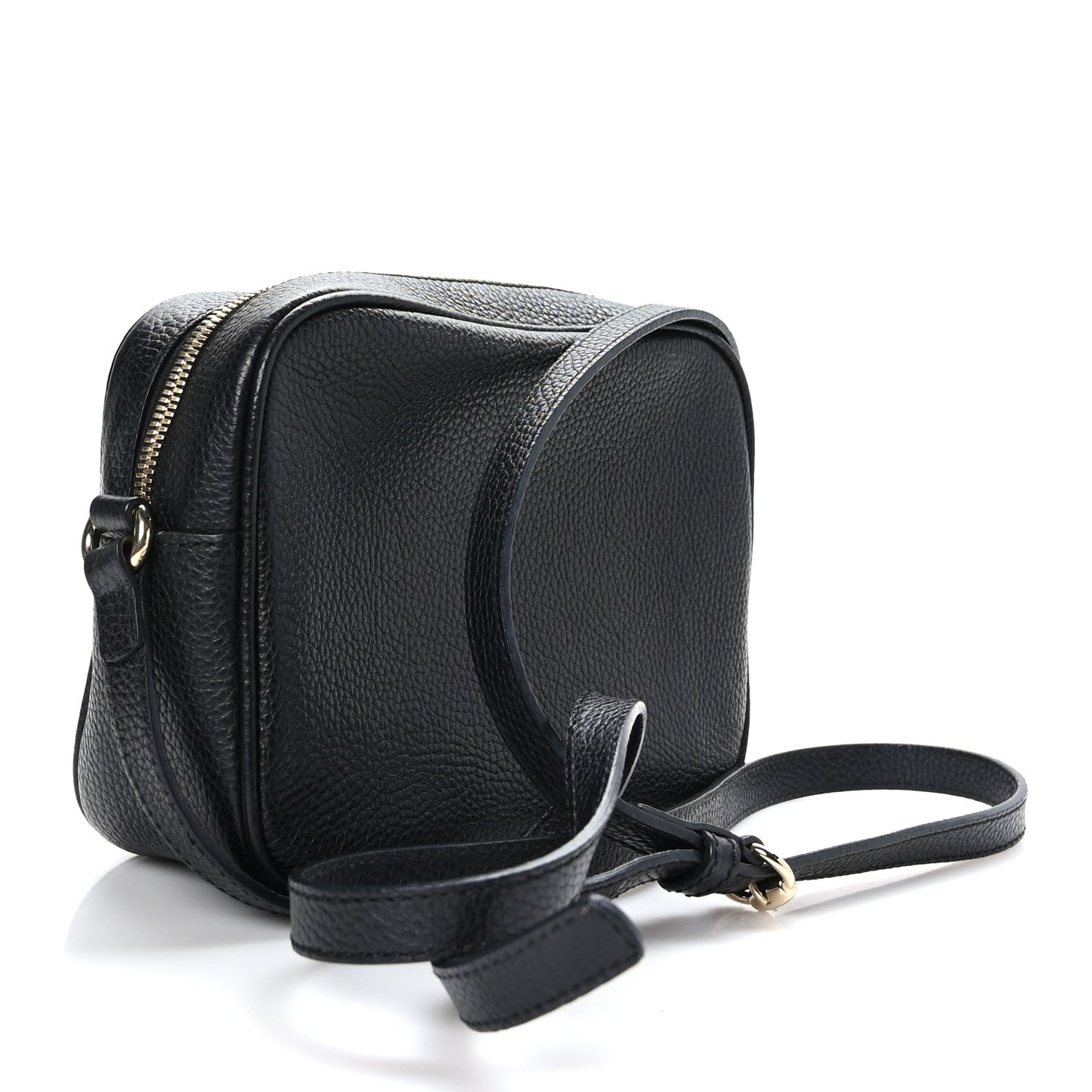 Pebbled Calfskin Small Soho Disco Bag Black