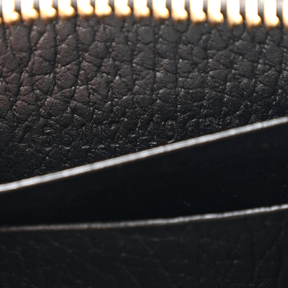 Gucci Dollar Calfskin GG Supreme Monogram GG Marmont Zip Around Wallet Black Beige Ebony 8 of 14