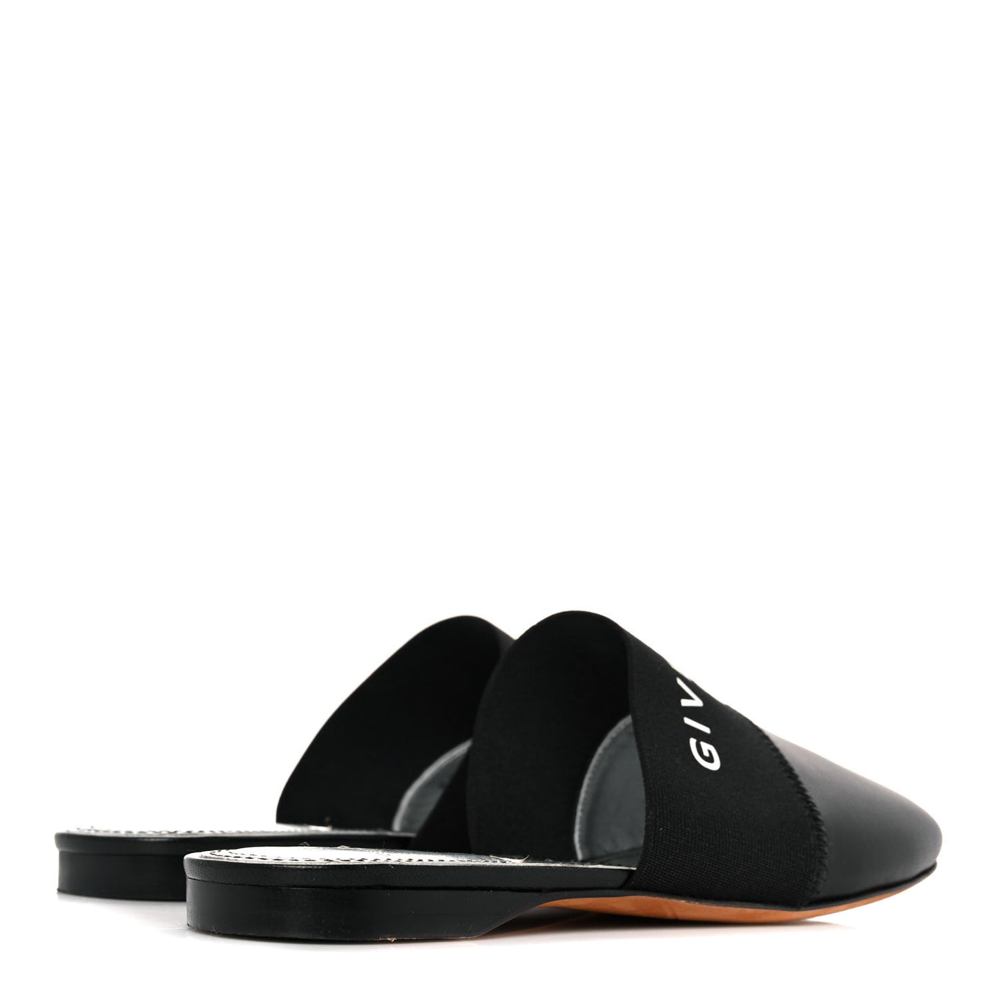 Lambskin Bedford Logo Mule Slides 35 Black