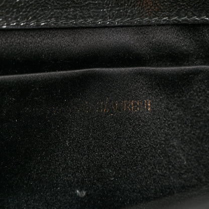 Saint Laurent Textured Patent Monogram Large Belle De Jour Clutch Black 7 of 7