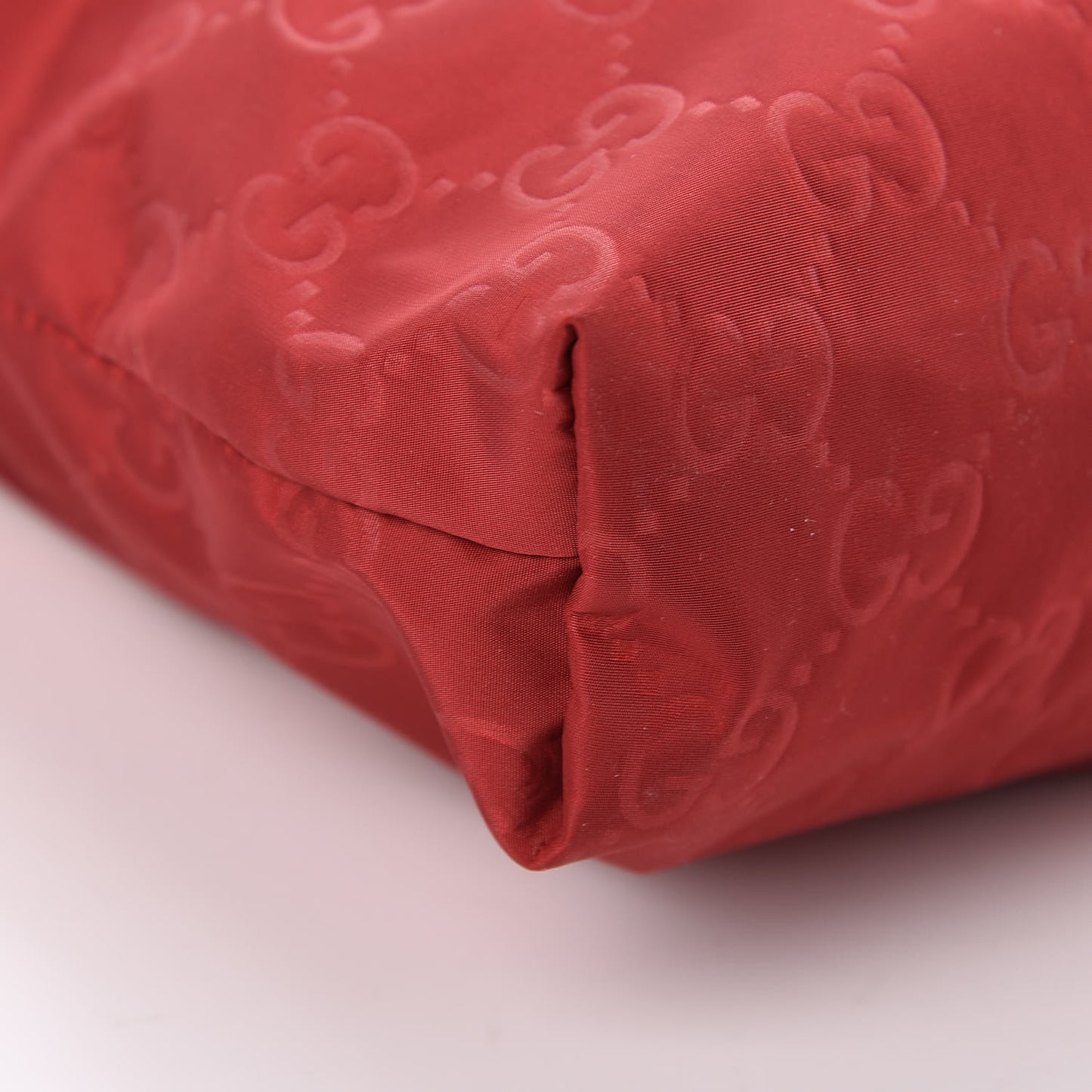 Nylon Monogram Dollar Calfskin Flat Messenger Bag Vibrant Red