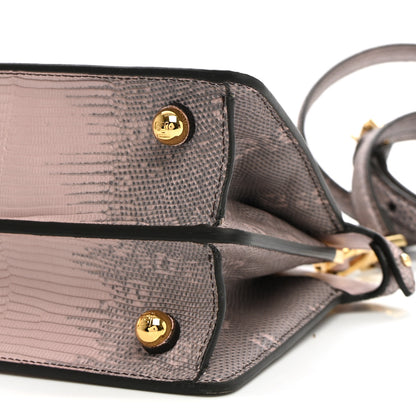 Fendi Lizard Togo Lucido Petite Peekaboo I SEE U Satchel Soft Berry 9 of 9