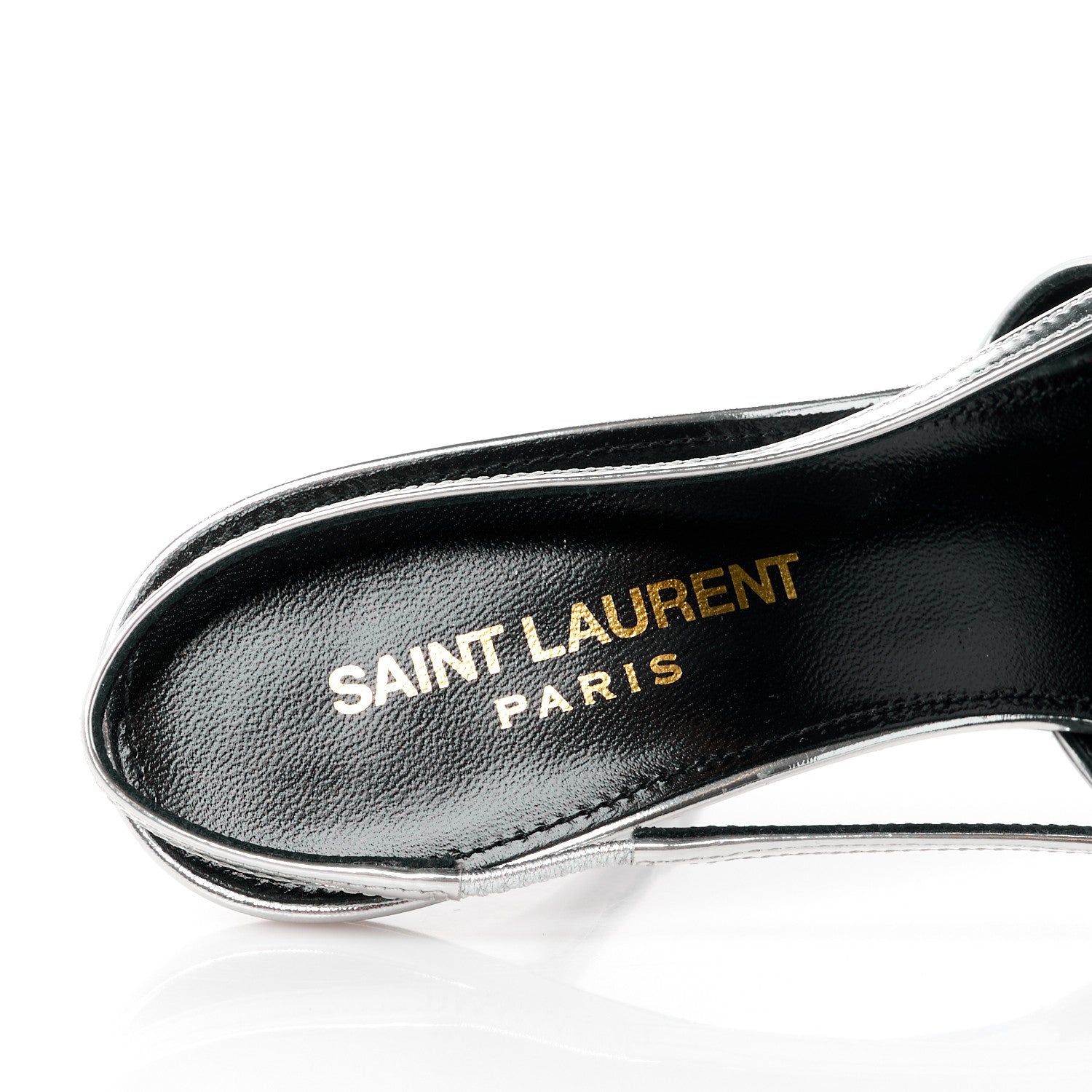 Saint Laurent Patent Tom 90 Dream Slingback Pumps 36 Argento 7 of 9