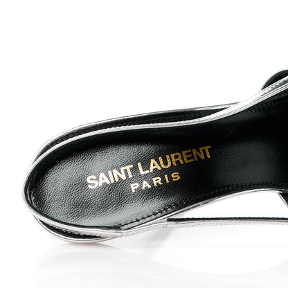 Saint Laurent Patent Tom 90 Dream Slingback Pumps 36 Argento 7 of 9