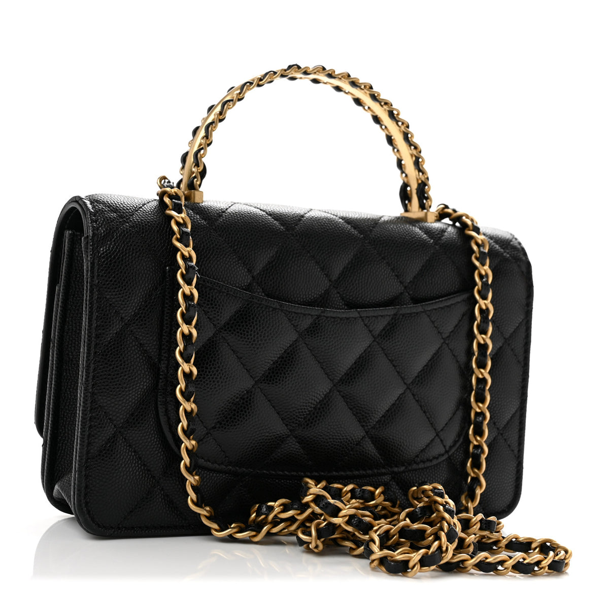 Chanel Shiny Caviar Quilted Pick Me Up Wallet On Chain WOC Black 3 of 12