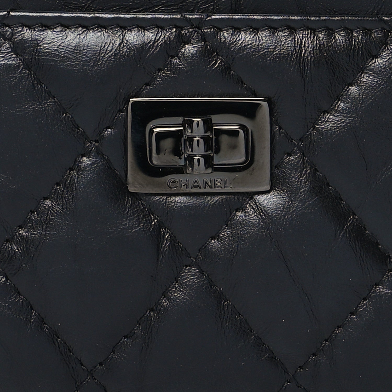 Chanel Aged Calfskin Quilted Reissue Card Holder Black 9 of 11