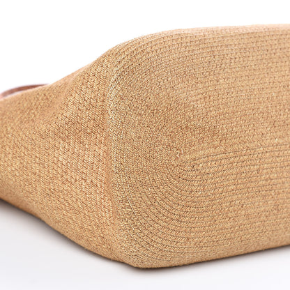 Fendi Raffia Calfskin Romano Selleria Tote Mandarino 10 of 12