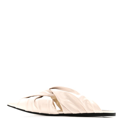 Givenchy Lambskin Show Twist Flat Mule Sandals 40 Ivory 1 of 12