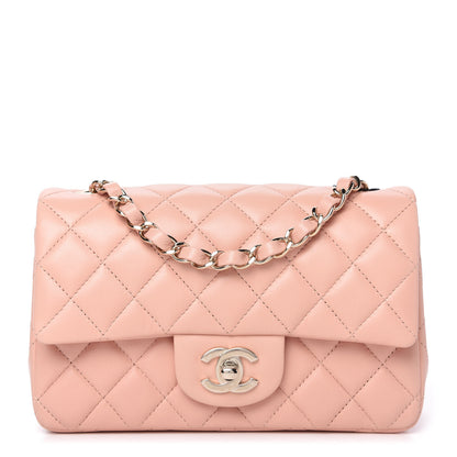 Chanel Lambskin Quilted Mini Rectangular Flap Light Pink 1 of 10