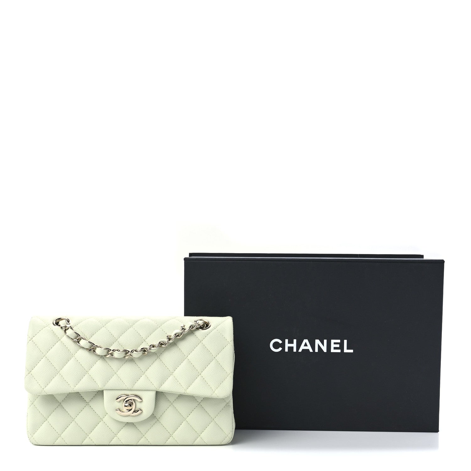 Chanel Caviar Quilted Small Double Flap Light Green 13 of 13