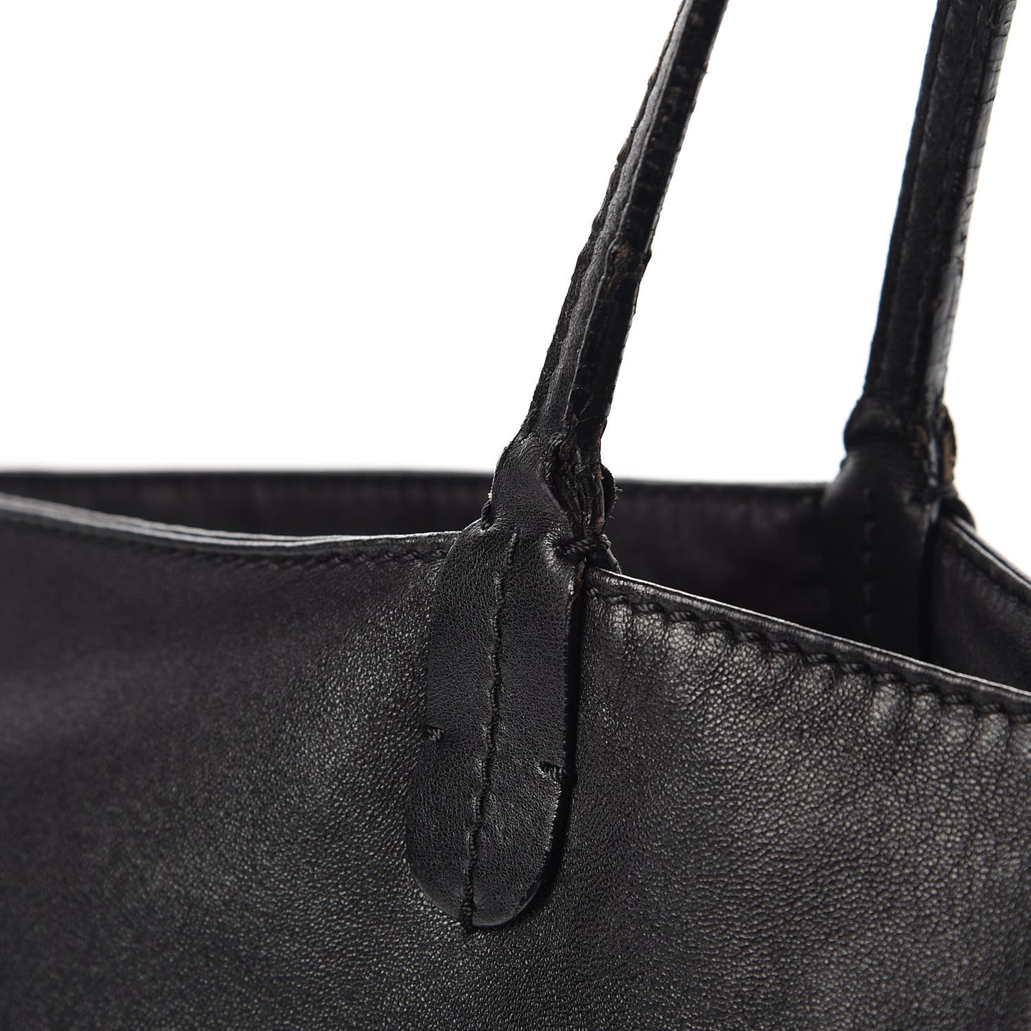 Nappa Studded Rosette Tote Black