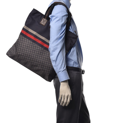 Gucci Nylon Diamante Web Tote Blue 2 of 10