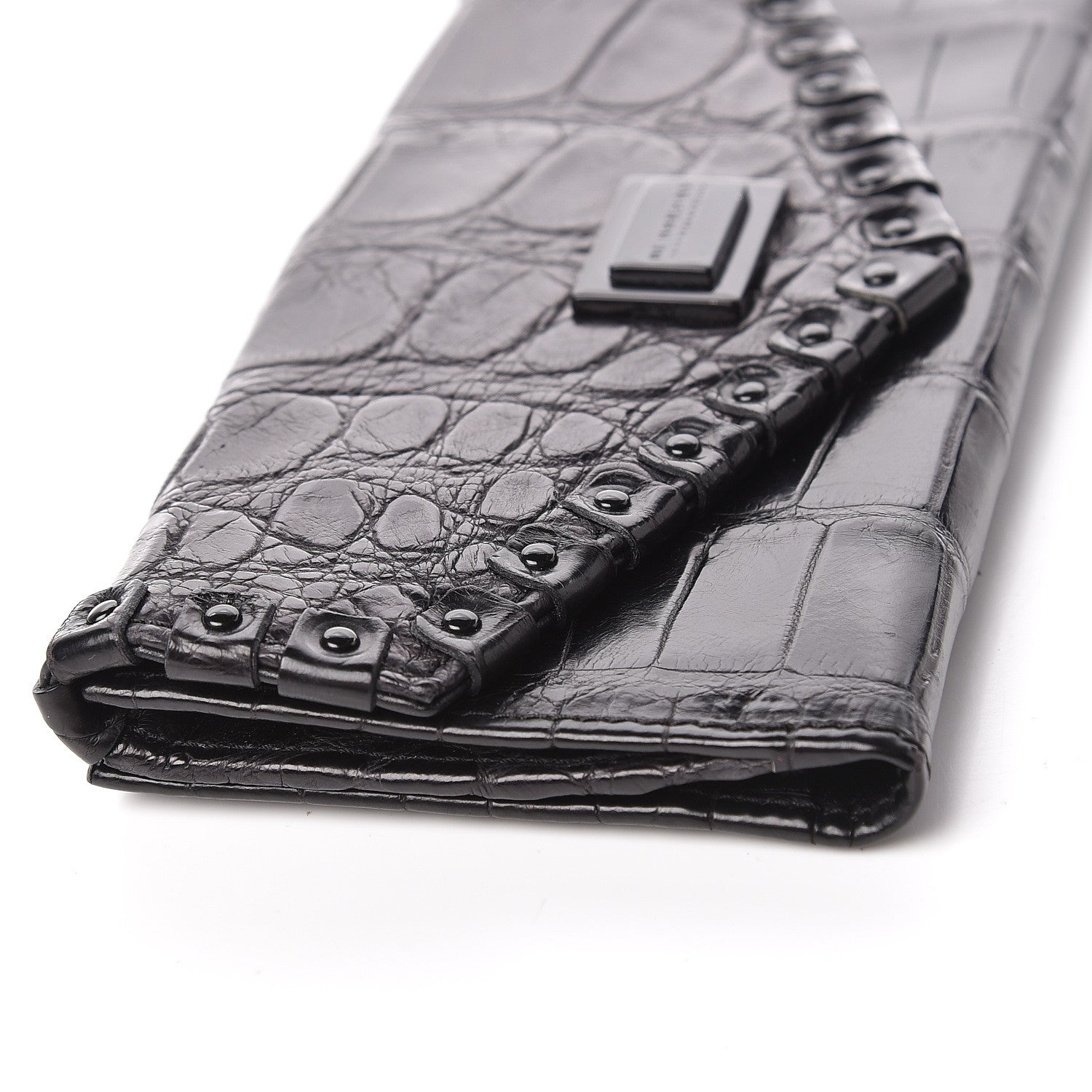 Burberry Alligator Continental Wallet Black 10 of 11