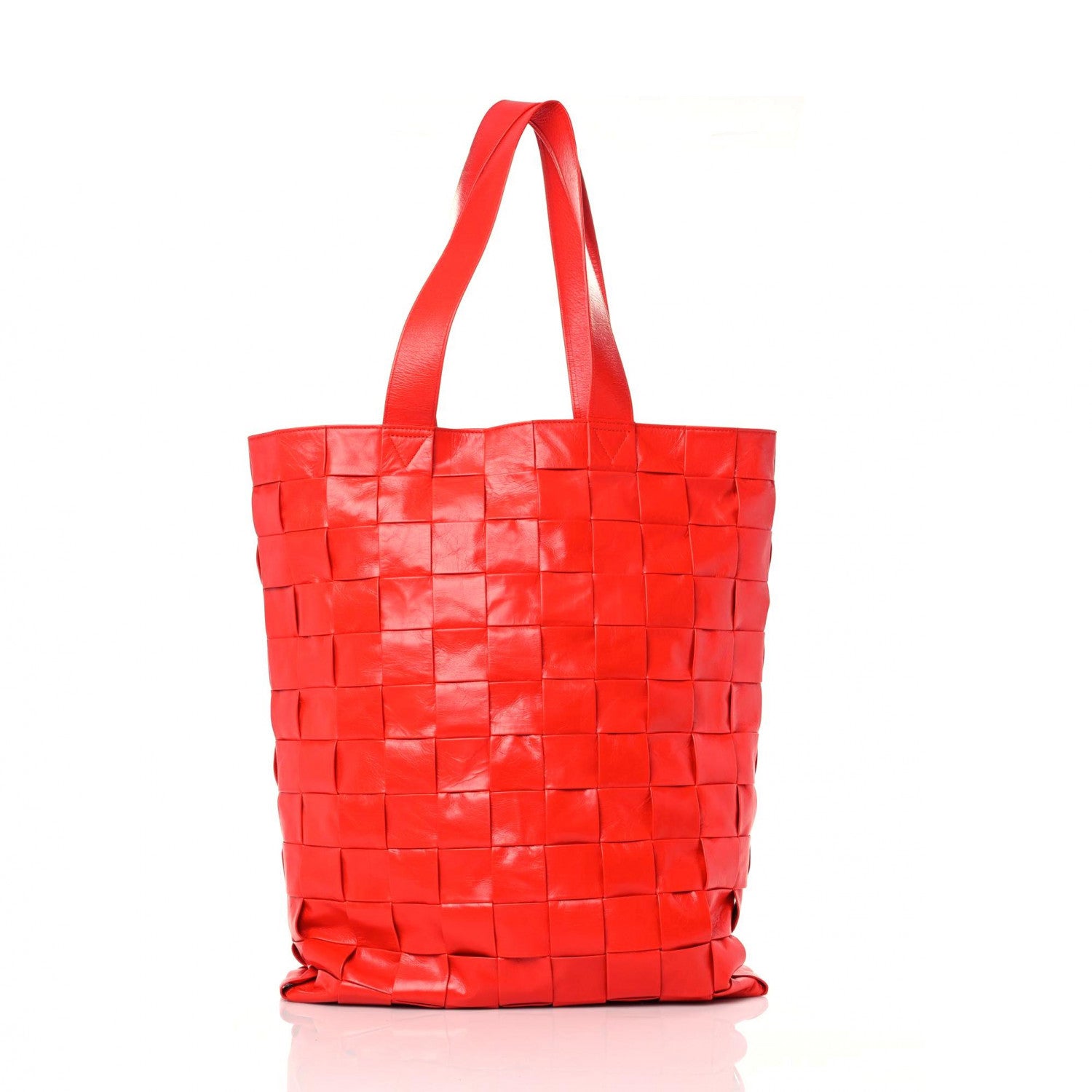 Bottega Veneta Calfskin Maxi Intrecciato Cassette Tote Tomato 2 of 9