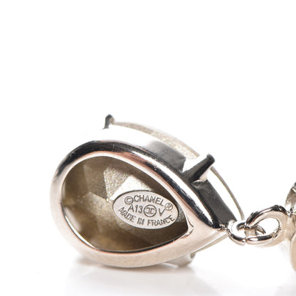 Chanel Crystal CC Drop Earrings Silver 4 of 5