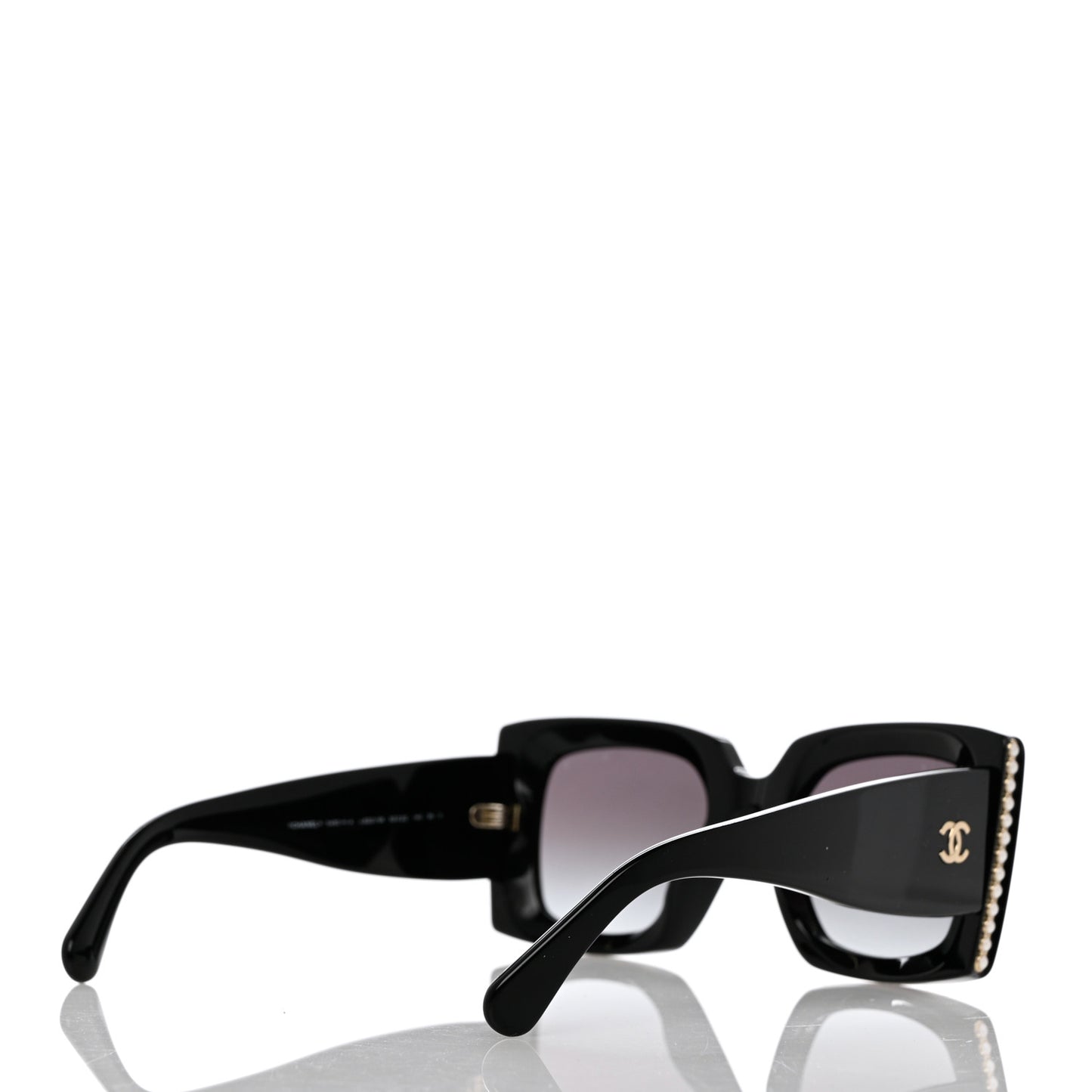 Acetate Pearl Rectangle Sunglasses 5480-H Black