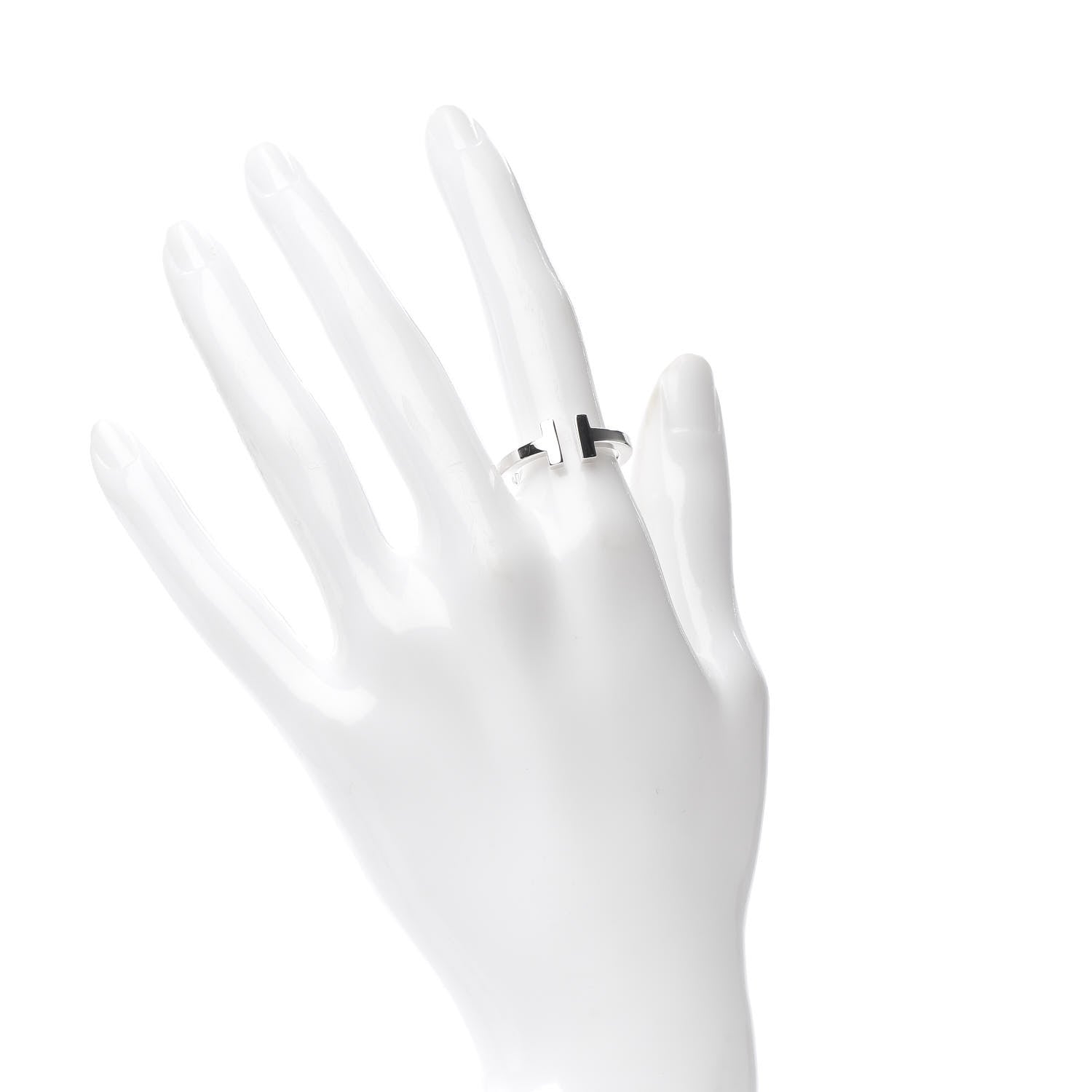Tiffany Sterling Silver T Square Ring 55 7.25 2 of 5