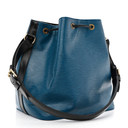 Louis Vuitton Epi Petit Bi-Color Noe Bleu Toledo Black 3 of 12