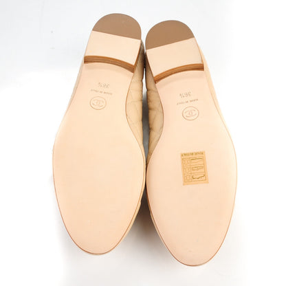 Chanel Calfskin Quilted CC Ballerina Flats 36.5 Beige 5 of 8