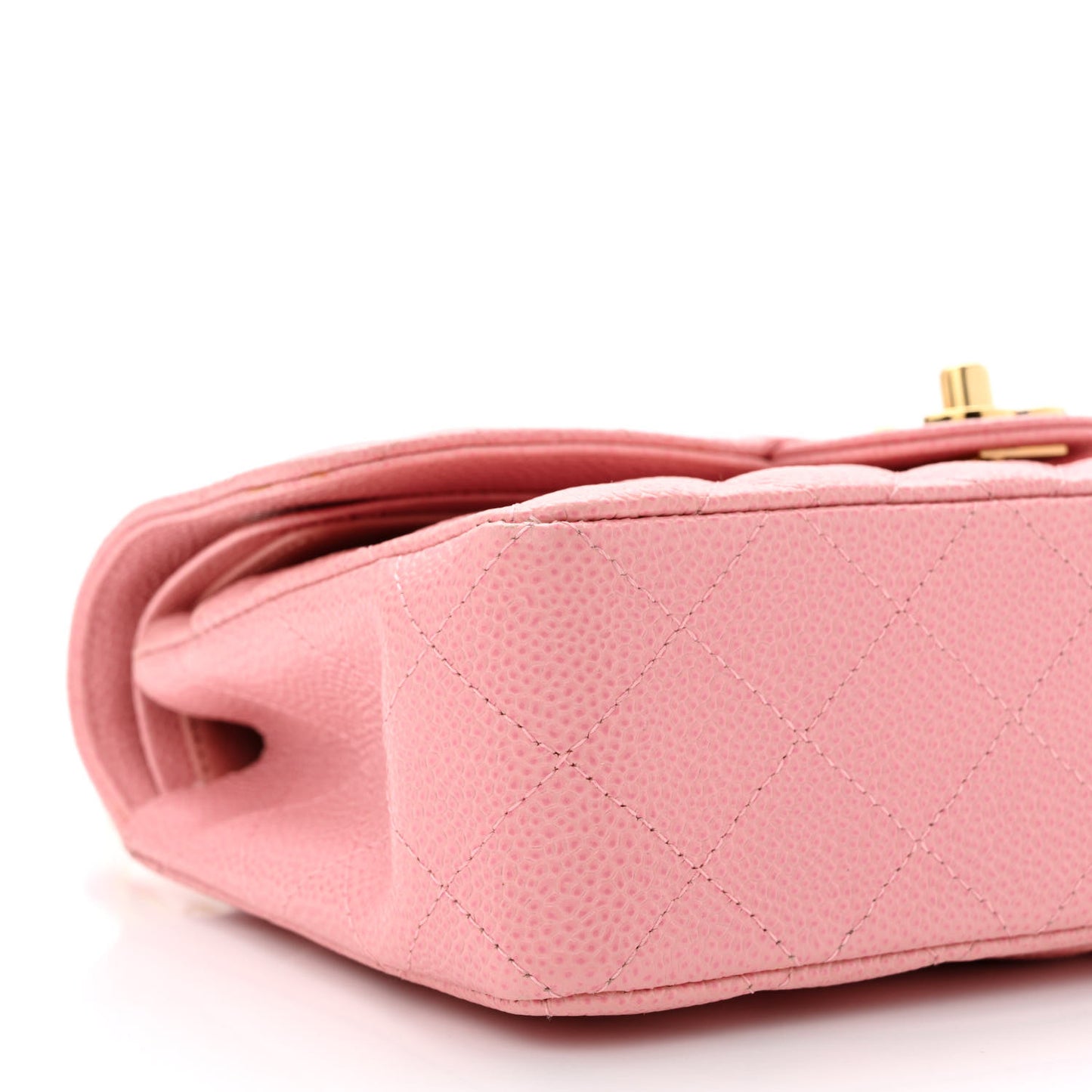 Caviar Quilted Small Double Flap Pink