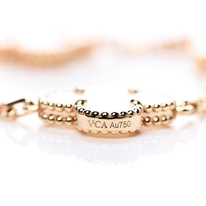 Van Cleef & Arpels 18K Yellow Gold Mother of Pearl 5 Motifs Vintage Alhambra Bracelet 5 of 7