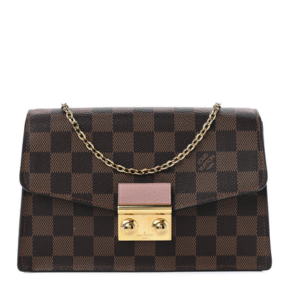 Louis Vuitton Damier Ebene Croisette Chain Wallet Rose Ballerine 1 of 9