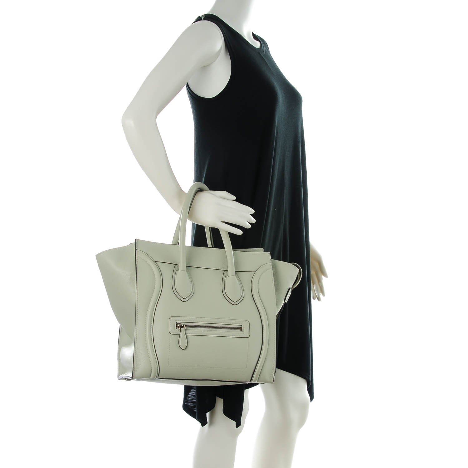 Celine Drummed Calfskin Mini Luggage Lune 2 of 7