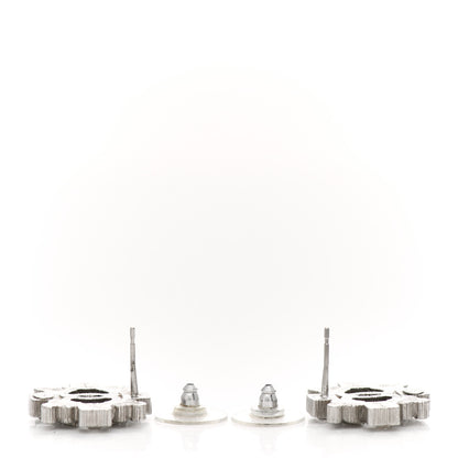 Chanel Swarovski Crystal CC Earrings Silver 4 of 4